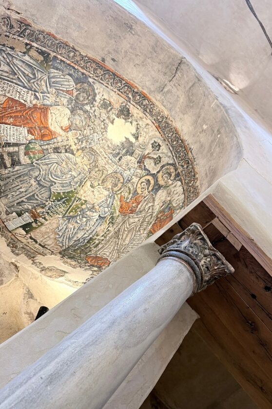 Medieval frescoes in the apse of a chapel at Al Suryan Monastery