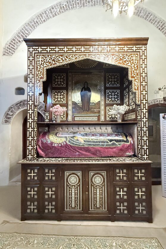 A reliquary shrine inside Abu Makar Monastery