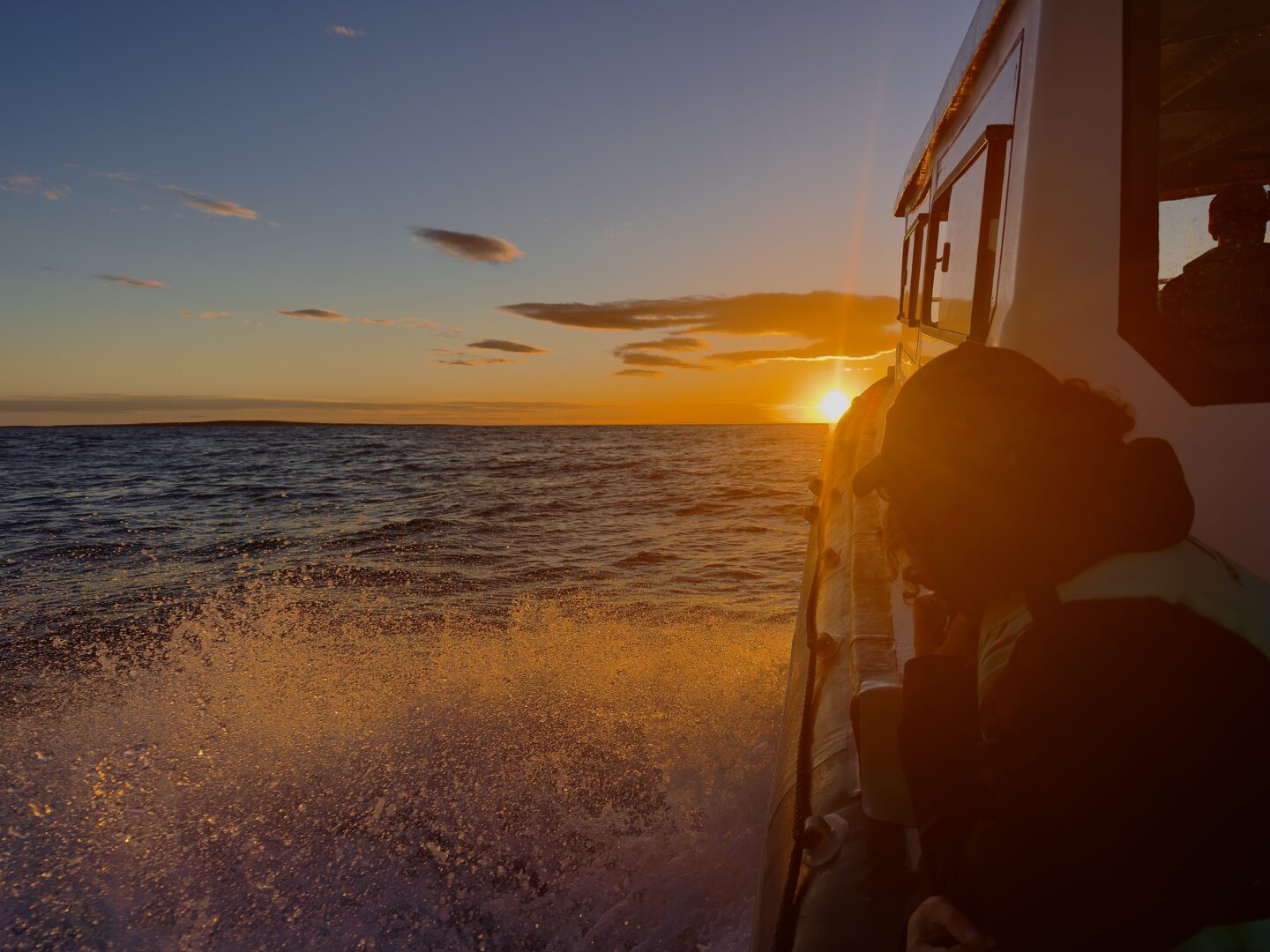 Chasing the sunset at sea