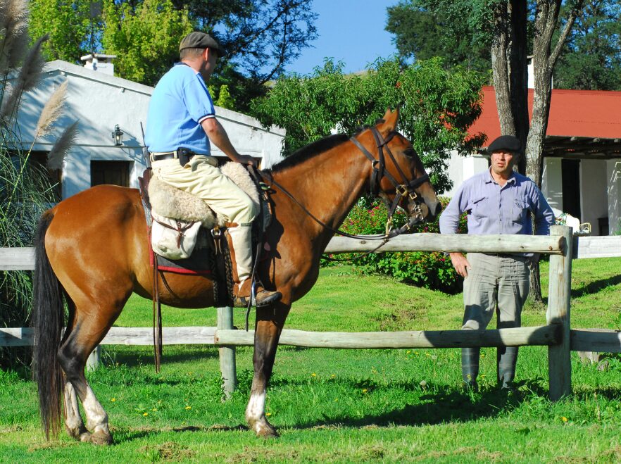 Preparing for a ride at Estancia Los Potreros