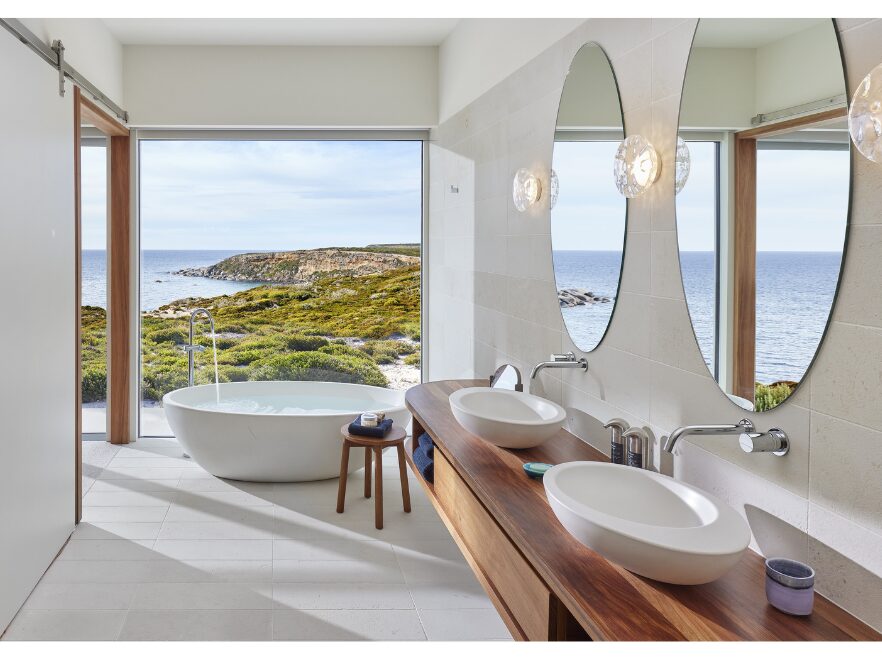 Bathroom, Pavilion West, Southern Ocean Lodge, Kangaroo Island, South Australia, Australia