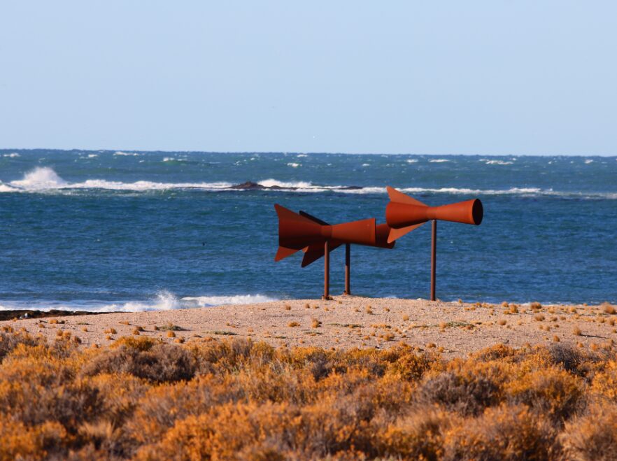 An art installation at Bahia Bustamante