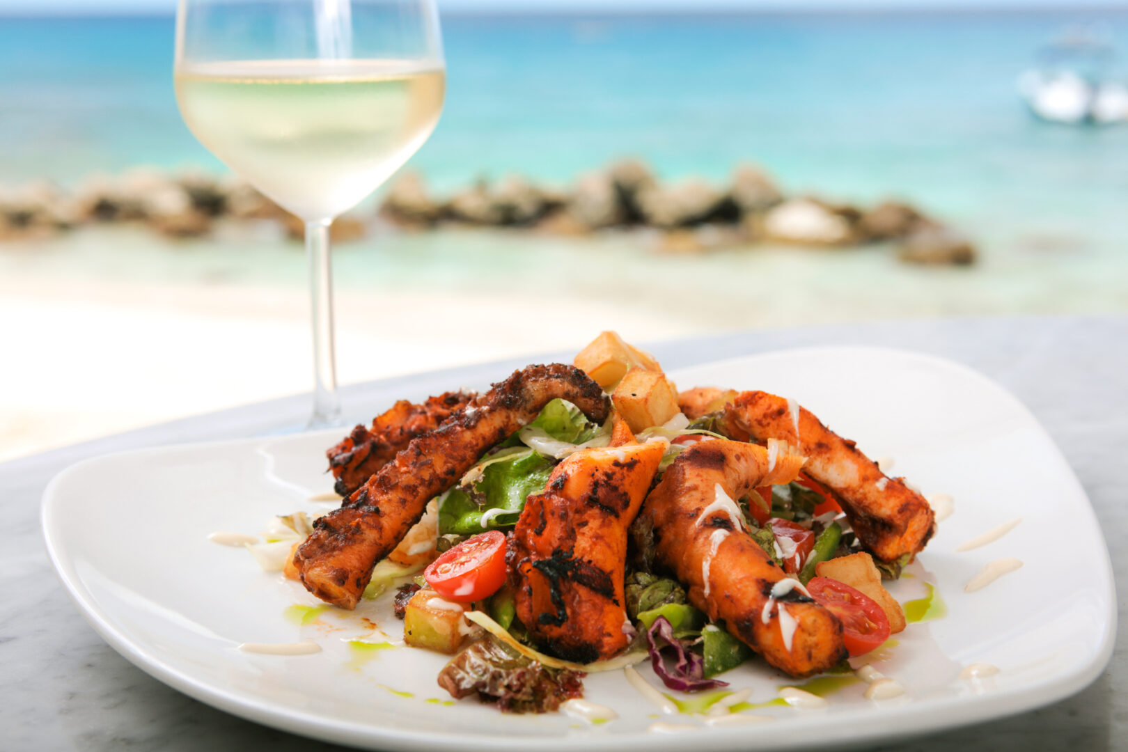 Amazing seafood at Fish Pot, Little Good Harbour, Barbados