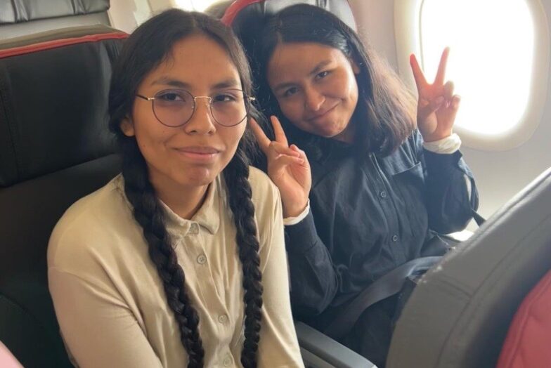 Nedi and Kusi, on the plane to Iquitos, the Amazon