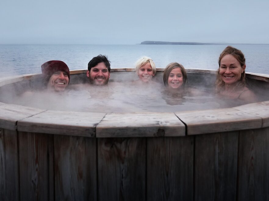 Relax in the hot tub