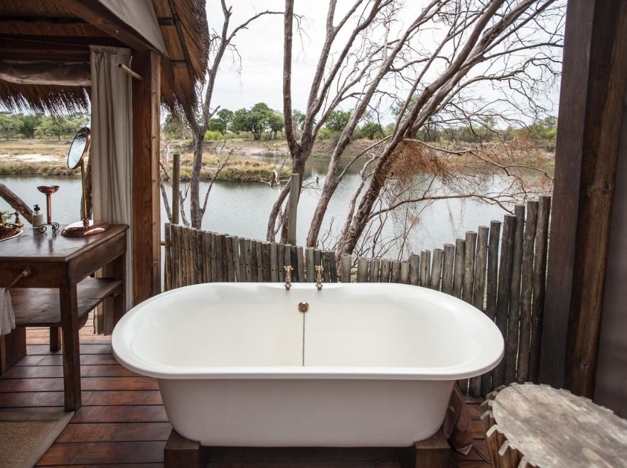 Bathe with a view at Sindabezi Lodge, Victoria Falls, Zambia