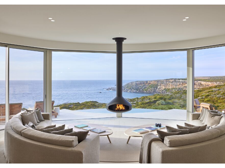 Pavilion West Lounge, Southern Ocean Lodge, Kangaroo Island, South Australia, Australia
