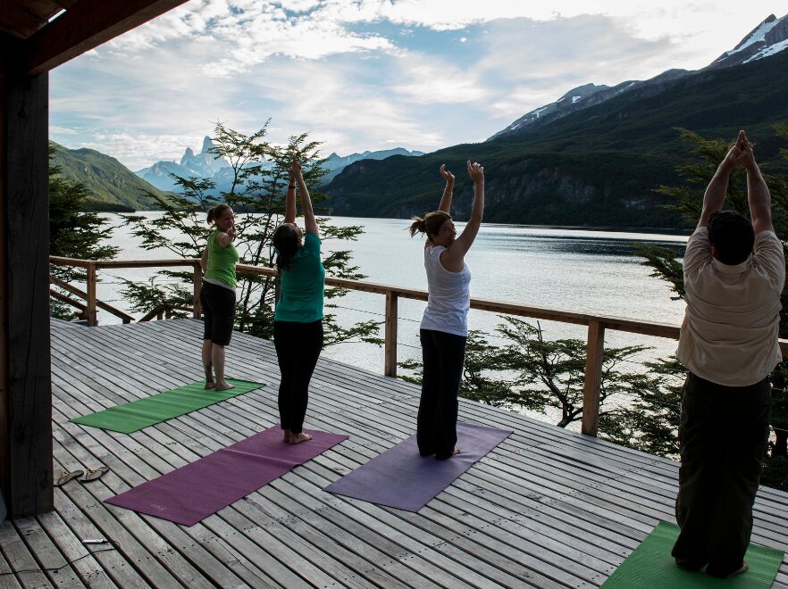 Yoga Class, Aguas Arriba Lodge, El Chalten, Argentina