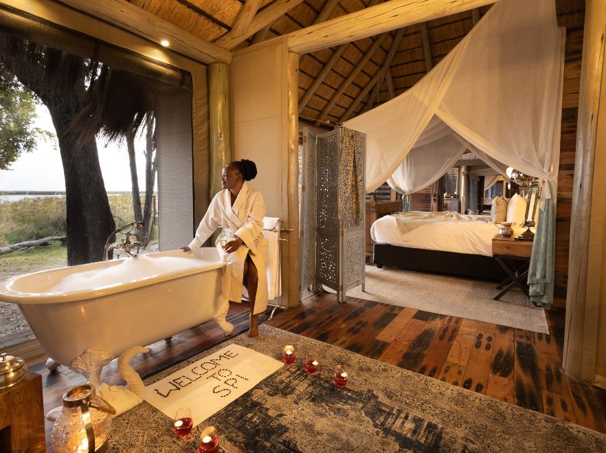 In room spa services at Sitatunga Private Island Camp in the Okavango Delta