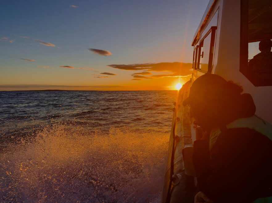 Sunset at sea, Patagonia Azul