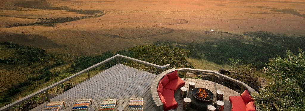 Angama Mara, the beautiful view from the edge of the hotels exterior.