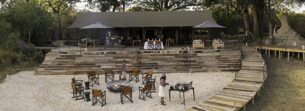 Exterior of Kiri Camp in the Okavango Delta.
