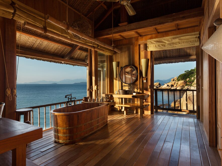 Rock Pool Bathroom, Six Senses Ninh Van Bay, Nha Trang, Vietnam
