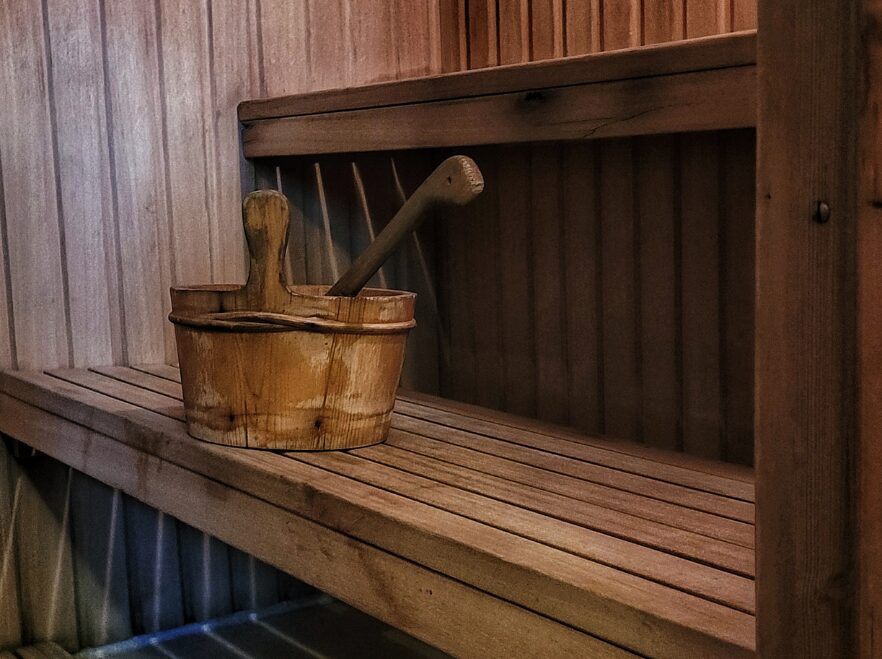 The sauna on the MS Freya