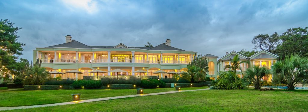 Exterior of the Hemingways hotel in Kenya.